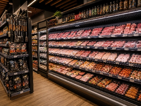 Fresh meat and BBQ essentials at TOPMARKET Sfakaki Rethymno Crete