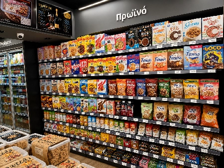 Breakfast cereals and selected choices at TOPMARKET Sfakaki